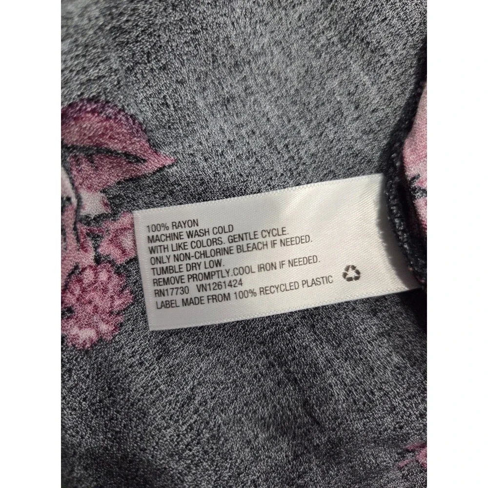 Xhilaration Black Floral Draped Collar Shawl Cardigan Womens Size Large
